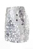 Women's Glamorous Large Sequin Mini High Waisted Sparkly Night Out Skirt