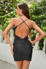 Load image into Gallery viewer, Bodycon Spaghetti Straps Dark Red Short Formal Dress with Appliques