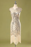 Gatsby Gold Glitter Fringe Roaring 1920s Dress