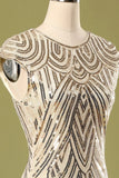 Gatsby Gold Glitter Fringe Roaring 1920s Dress