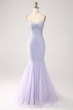 Lilac Mermaid Sweetheart Beaded Long Formal Dress