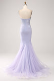 Lilac Mermaid Sweetheart Beaded Long Formal Dress