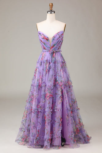 Purple Sweetheart A-Line Formal Dress