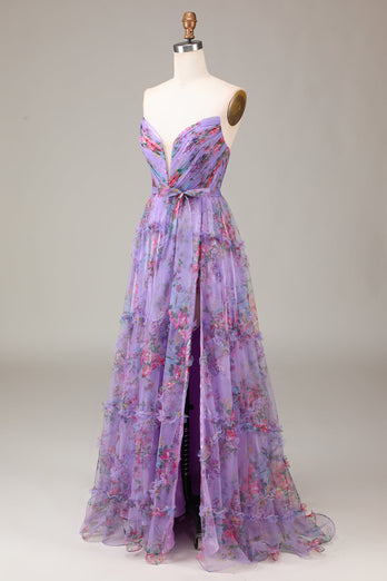 Purple Sweetheart A-Line Formal Dress