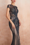 Mermaid Beaded Black Prom Dress