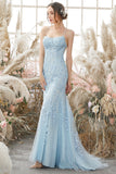 Yellow Mermaid Long Prom Dress with Appliques