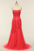 Load image into Gallery viewer, Coral Backless Long Formal Dress with Appliques
