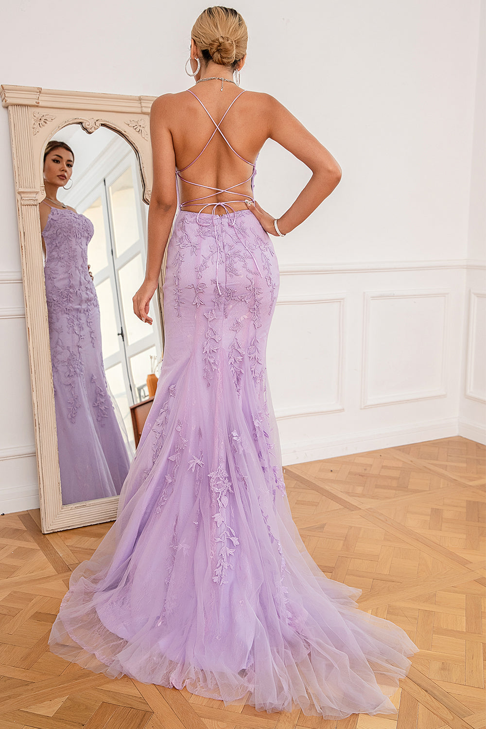 Yellow Mermaid Long Prom Dress with Appliques