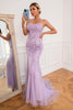 Load image into Gallery viewer, Light Purple Mermaid Long Formal Dress with Appliques