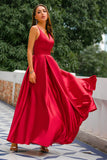 Burgundy Satin Dress