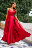 Burgundy Satin Dress