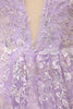Load image into Gallery viewer, Purple Spaghetti Straps Formal Dress With Appliques