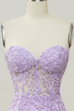 Purple Sweetheart Neck Mermaid Formal Dress With Appliques