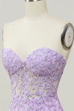 Purple Sweetheart Neck Mermaid Formal Dress With Appliques