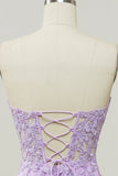 Purple Sweetheart Neck Mermaid Formal Dress With Appliques