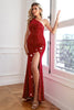 Load image into Gallery viewer, Dark Red Stars Sequins Formal Dress