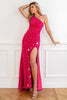 Load image into Gallery viewer, Dark Red Stars Sequins Formal Dress
