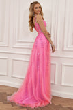 Purple Off the Shoulder Long Formal Dress with Appliques