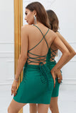 Sparkly Dark Green Sequins Tight Short Formal Dress