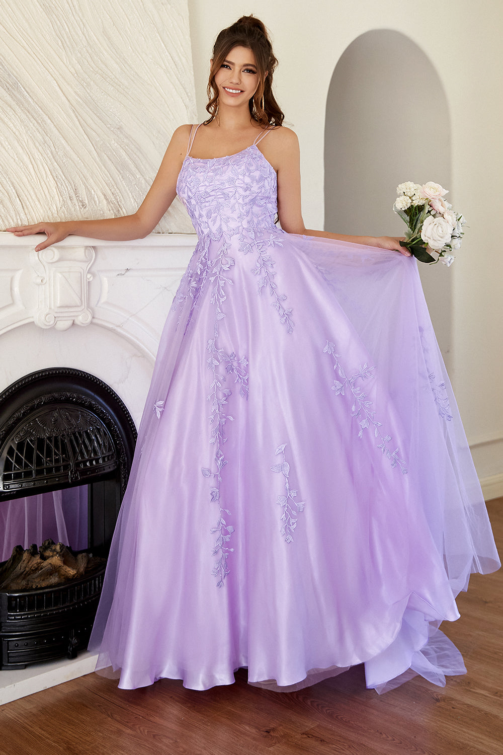 ZAPAKA Women Lavender Formal Dress Purple Tulle A-line Spaghetti Straps Party Dress ZAPAKA AU ZAPAKA Women Lavender Formal Dress Purple Tulle A-line Spaghetti Straps Party Dress ZAPAKA AU