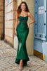 Load image into Gallery viewer, Trendy Mermaid Halter Neck Dark Green Long Formal Dress with Appliques Beading