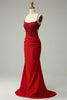 Load image into Gallery viewer, Mermaid Halter Dark Red Formal Dress with Appliques