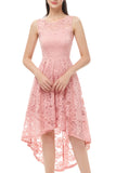 Pink High-low Lace Dress