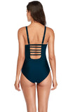 Open Back Solid Color One-Piece Swimwear