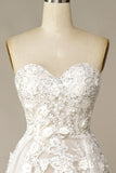 A Line Wedding Dress with Appliques