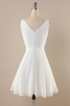 White Lace Chiffon Vintage Dress