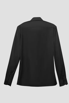 Black Solid Men's Suit Shirt