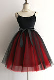 Two-Color Stitching 7-layer Mesh Tulle Tutu Skirt