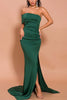 Load image into Gallery viewer, Mermaid Green One Shoulder Dress with Slit