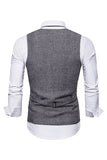 Single Breasted V-Neck Black Men's Suit Vests