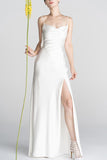 Mermaid White Long Prom Dress