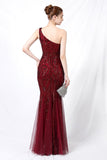 Mermaid One Shoulder Formal Dress with Appliques