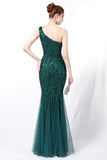 Mermaid One Shoulder Formal Dress with Appliques