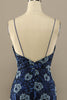 Load image into Gallery viewer, Mermaid Navy Blue Flower Lace Prom Party Dress