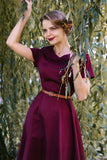 Burgundy Button Dress