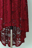 Dark Red Asymmetry Lace Dress