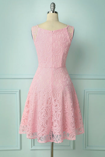 Pink Lace Bridesmaid Dress