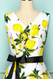 V-neck Lemon Vintage Dress