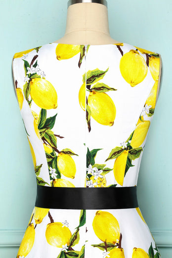 V-neck Lemon Vintage Dress