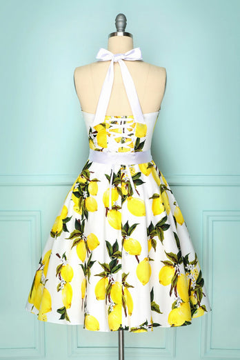 Halter Lemon Vintage Dress