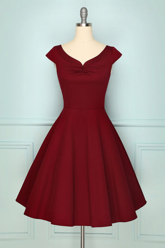 1950s Burgundy Dress