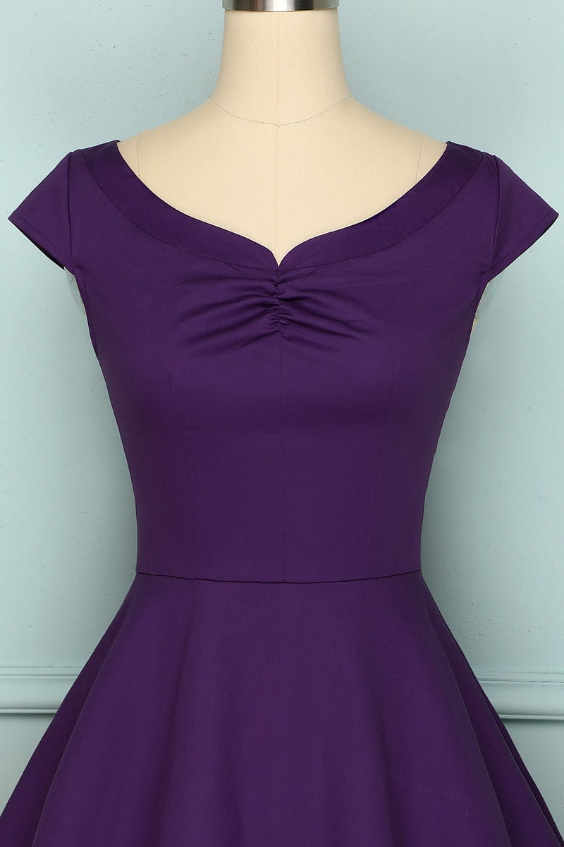 Load image into Gallery viewer, 1950s Purple Dress
