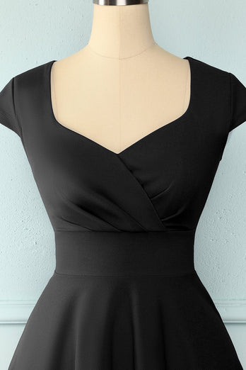 Black Solid Homecoming Dress