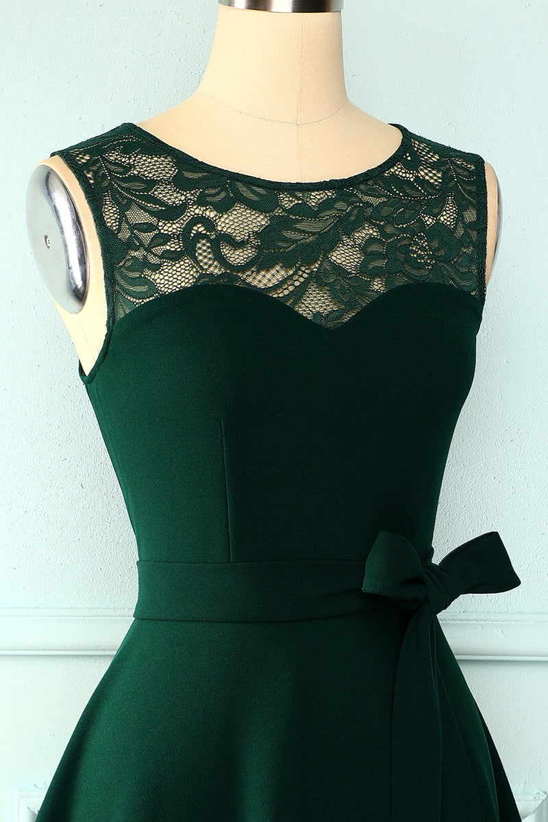 Load image into Gallery viewer, Dark Green High Low Dress