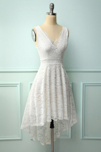 White V-Neck Dress