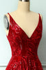 Load image into Gallery viewer, Red Asymmetrical Homecoming Dress